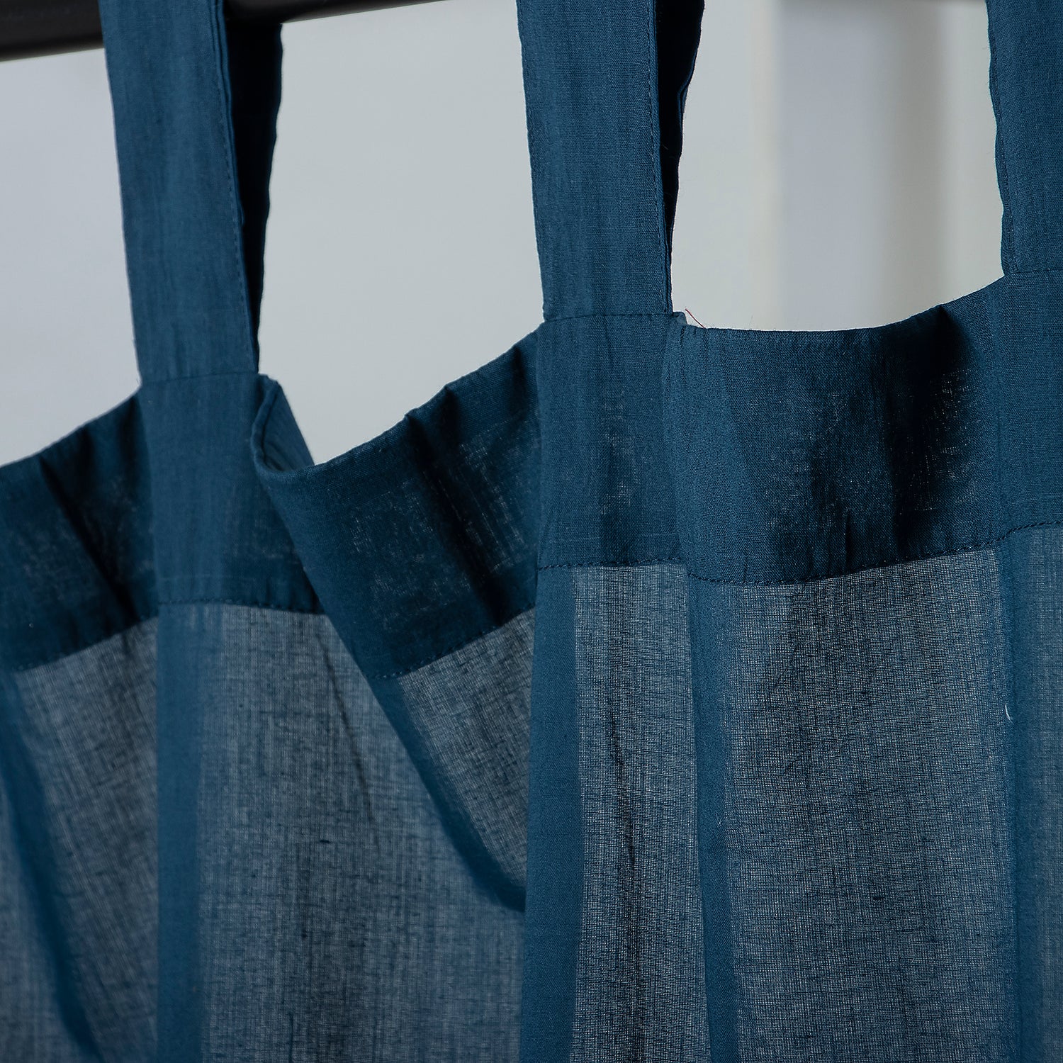 Solid Blue Hand Dyed Cotton Drapes and Curtains