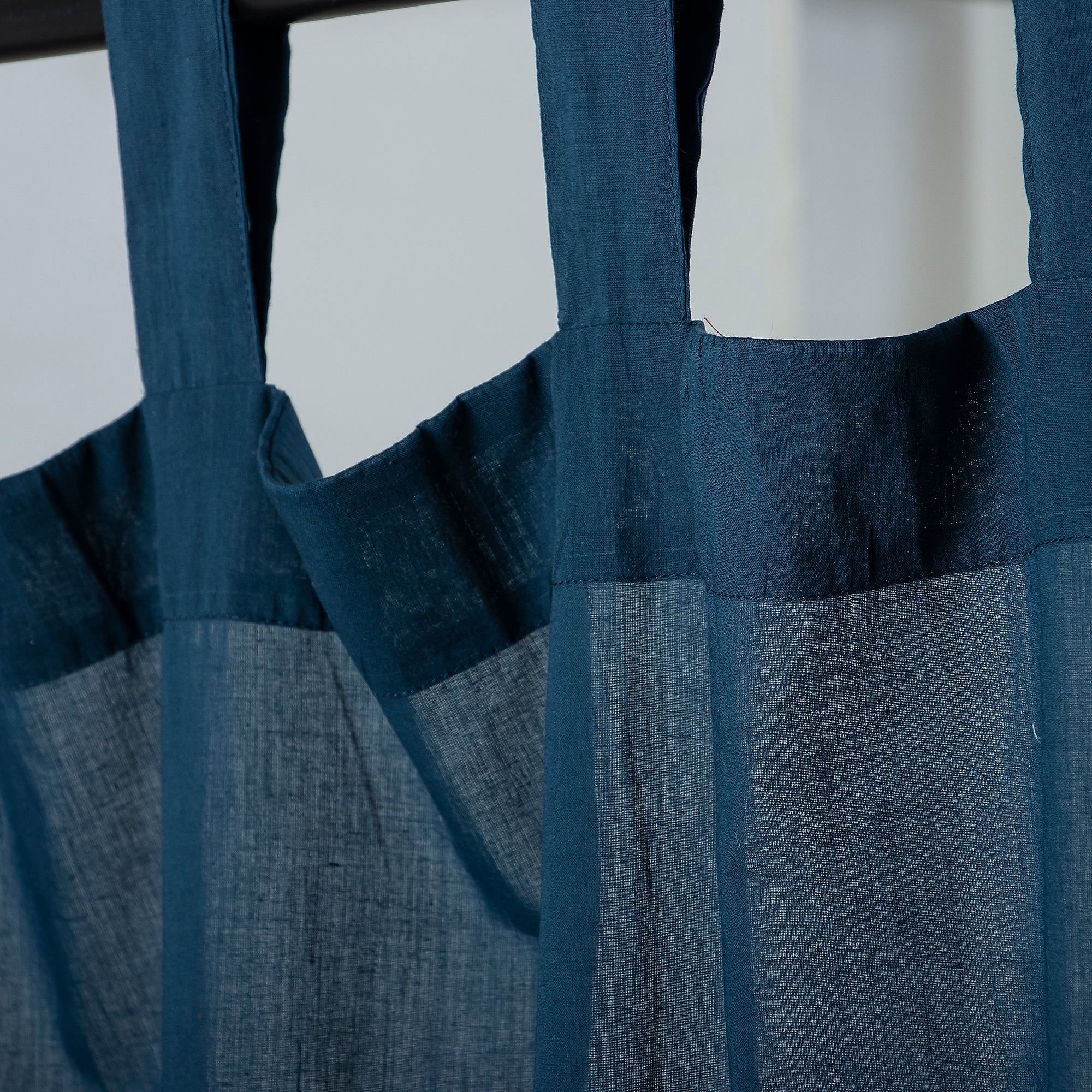Solid Blue Hand Dyed Cotton Drapes and Curtains