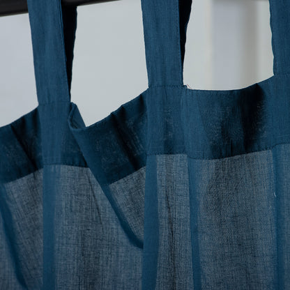 Solid Blue Hand Dyed Cotton Drapes and Curtains
