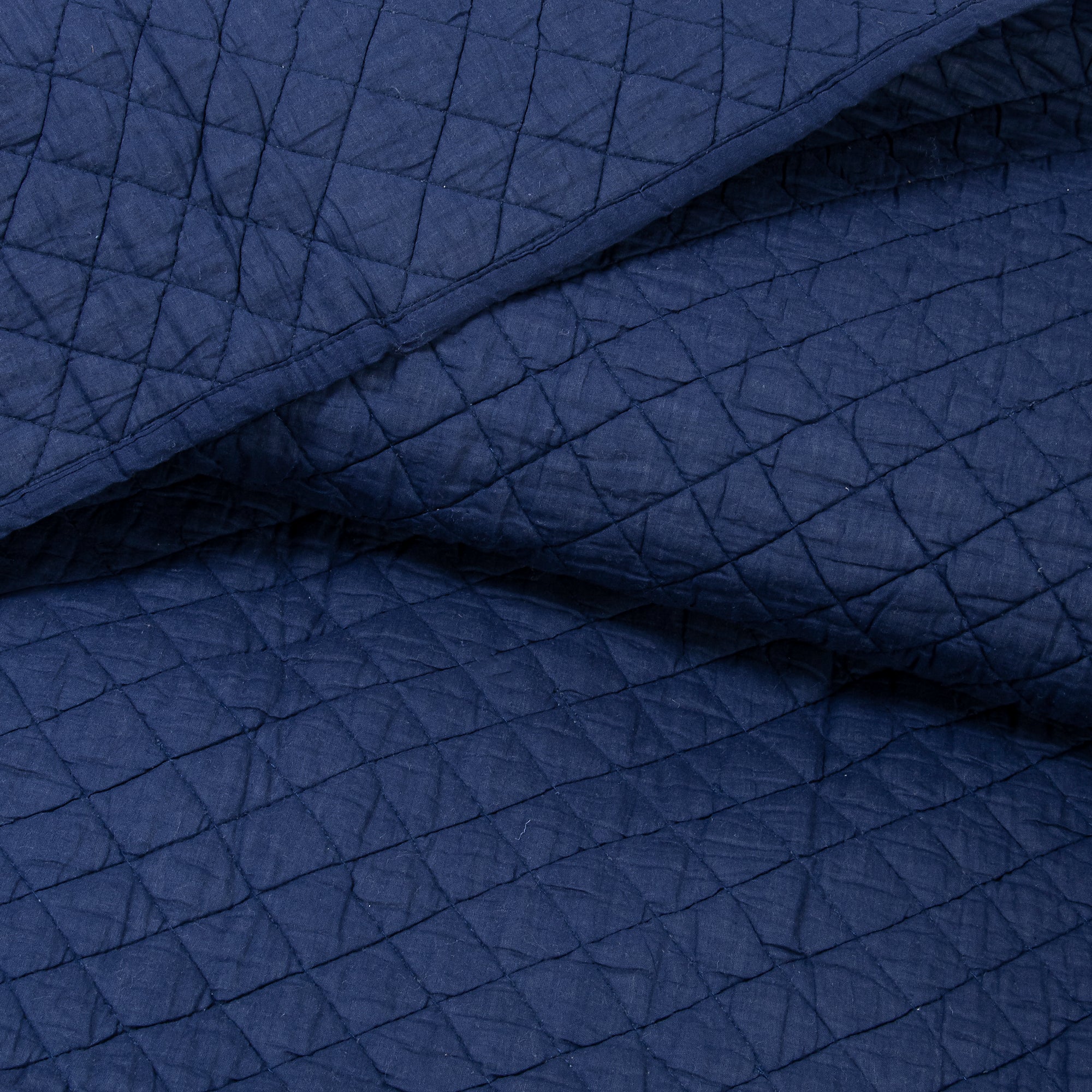 Solid Blue Hand Dyed Cotton Machine Quilt with Pillow Covers