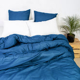 Solid Blue Natural Hand Dyed Cotton Duvet Cover