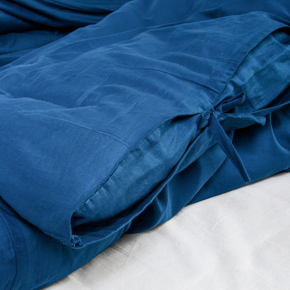 Solid Blue Natural Hand Dyed Cotton Duvet Cover
