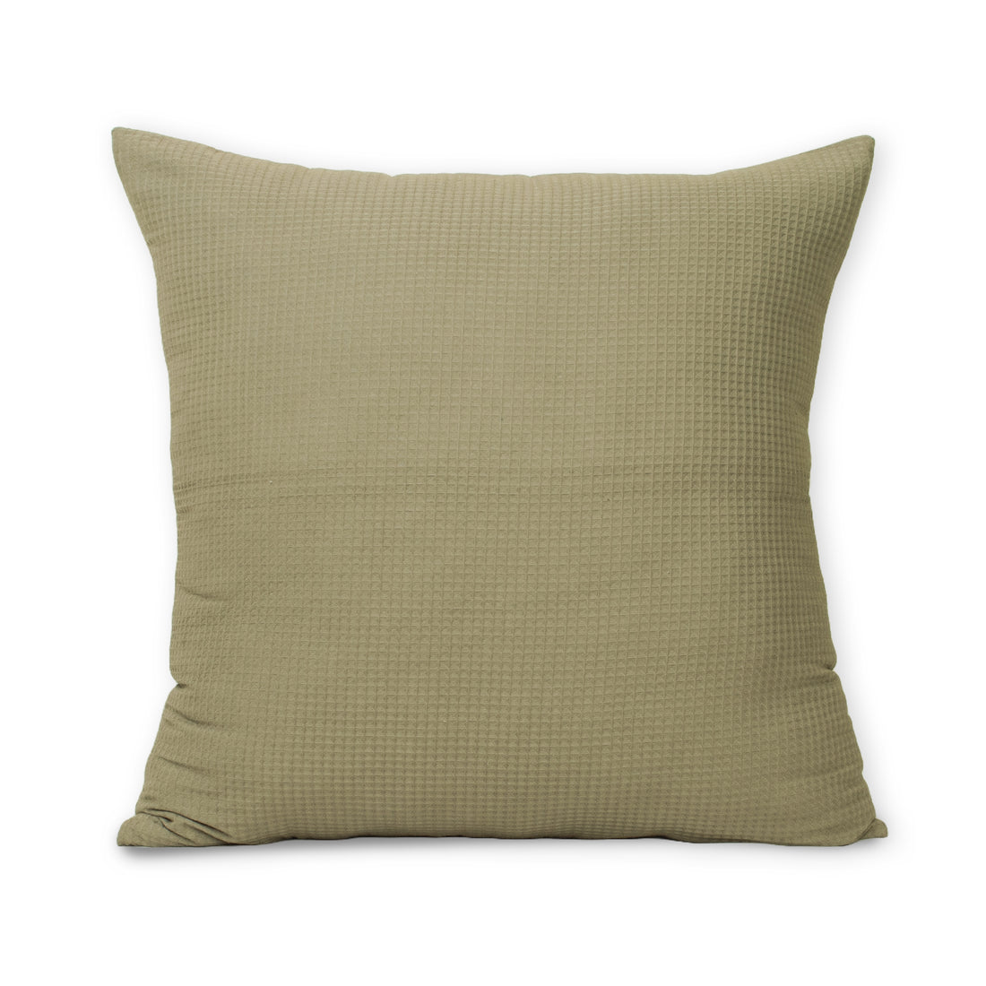 Solid Green Best Cotton Waffle Cushion Cover
