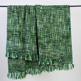 Solid Green Reversible Cotton Acrylic Throw Blankets
