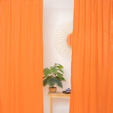 Solid Orange Cotton Curtains For Living Room