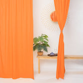 Solid Orange Cotton Curtains For Living Room