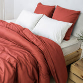 Solid Organic Cotton Duvet Cover With Pillow Cover