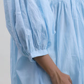 Solid Sky Blue Hand Dyed Cotton Summer Midi Dress