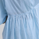Solid Sky Blue Hand Dyed Cotton Summer Midi Dress