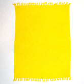 Solid Yellow Cotton Indian Throw Blanket for Sofa