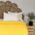 Solid Yellow Hand Stitched Reversible Kantha Quitl Blanket
