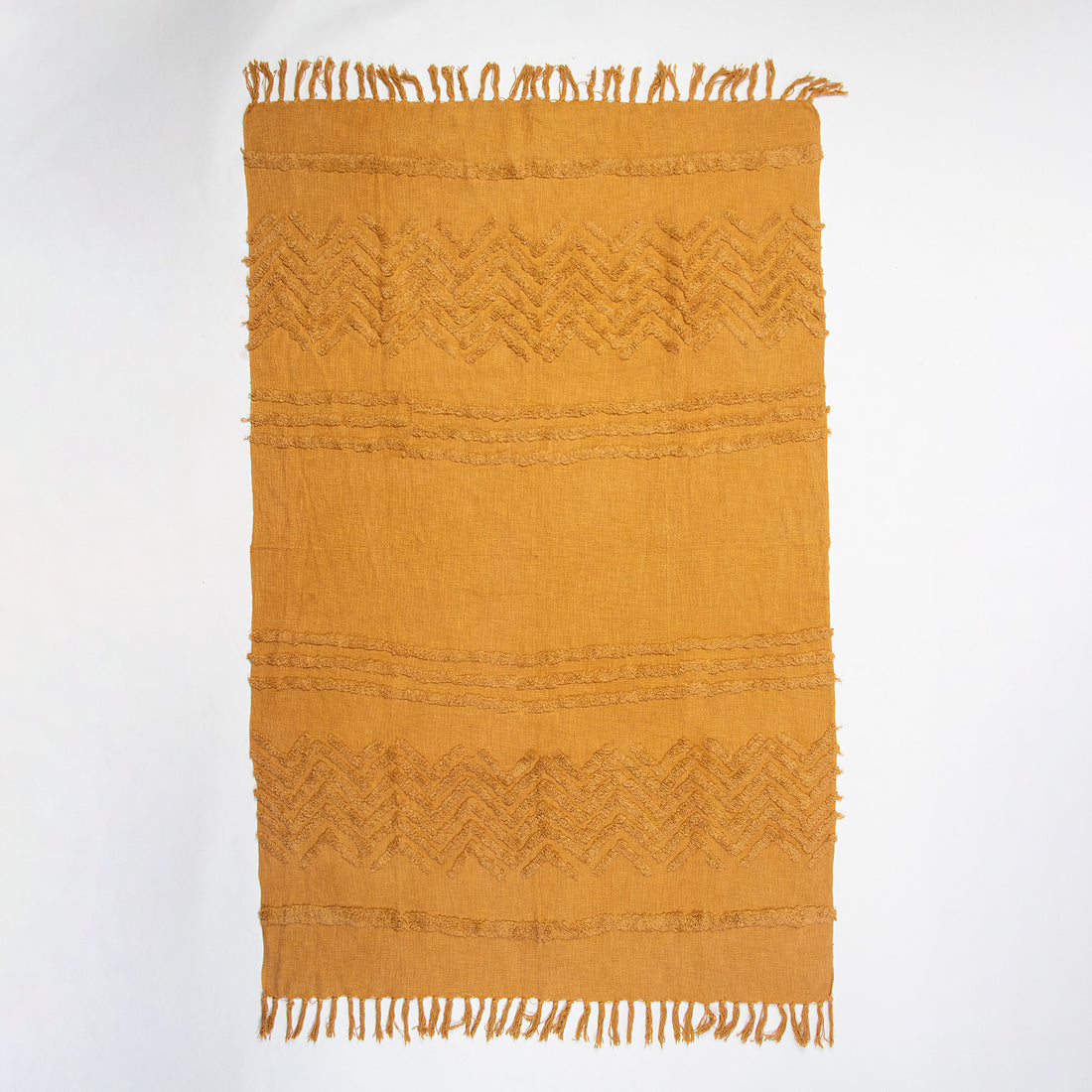 Solid Yellow Pure Cotton Couch Throw Blanket