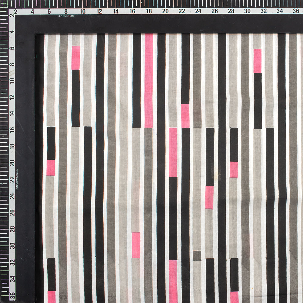 Striped Hand Block Print Fabric from India