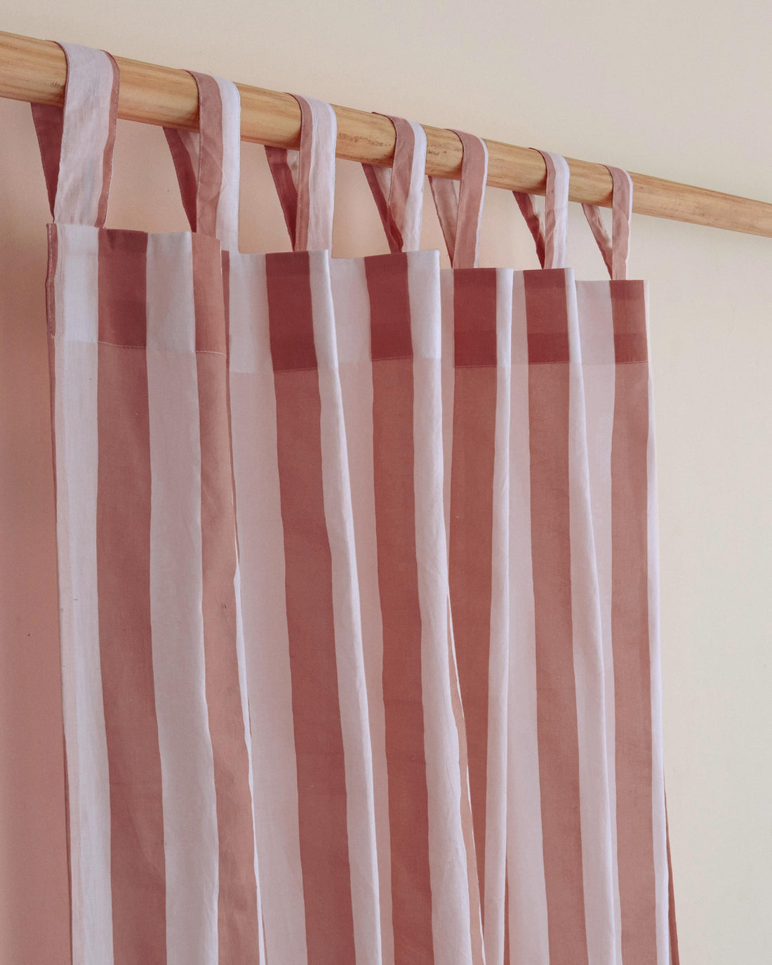 Stripe Block Printed Cotton Curtains Windows
