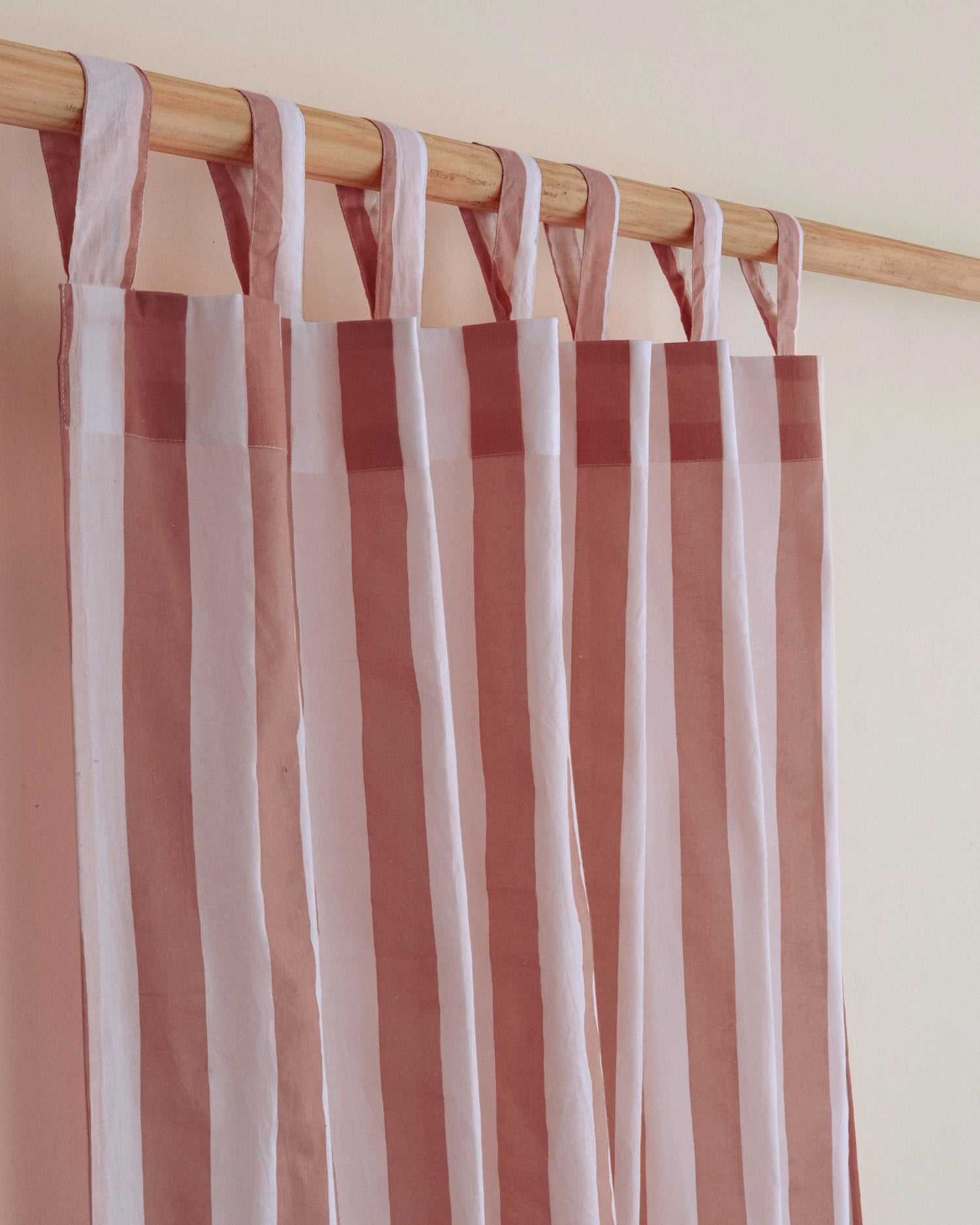 Stripe Block Printed Cotton Curtains Windows