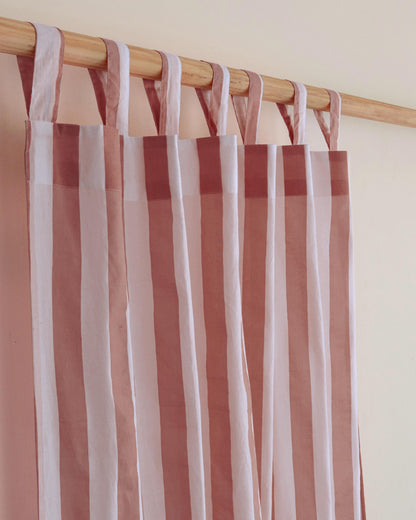 Stripe Block Printed Cotton Curtains Windows