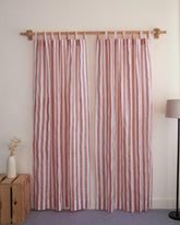 Stripe Block Printed Cotton Curtains Windows