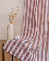 Stripe Block Printed Cotton Curtains Windows