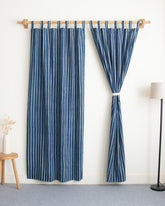 Stripe Block Printed Lightweight Curtains