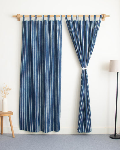 Stripe Block Printed Lightweight Curtains