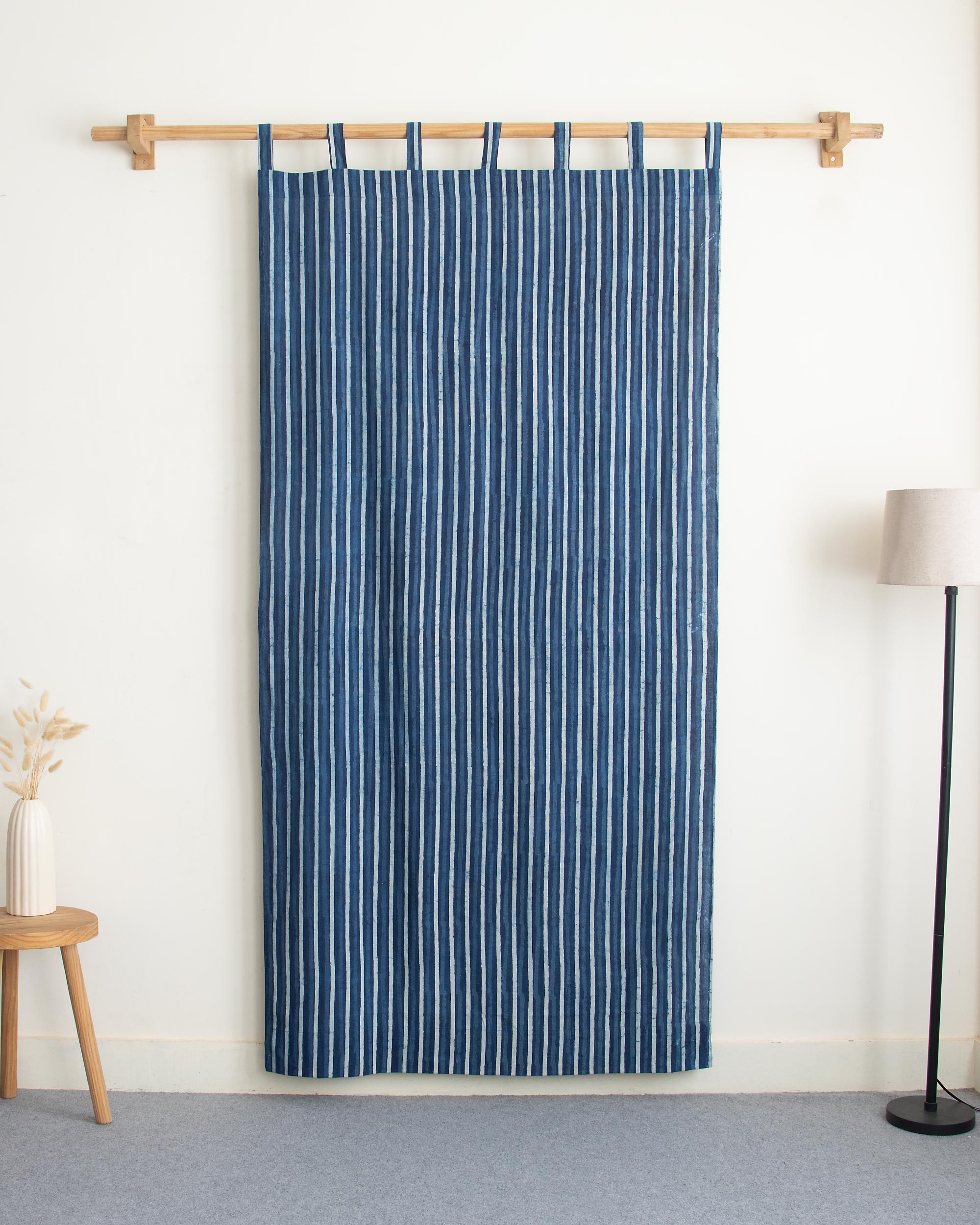 Stripe Block Printed Lightweight Curtains