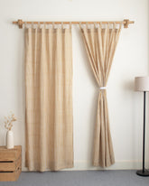 Stripe Block Printed Organic Cotton Curtains in India