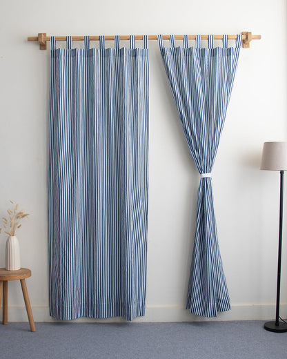 Striped Block Printed Cotton Curtains In India