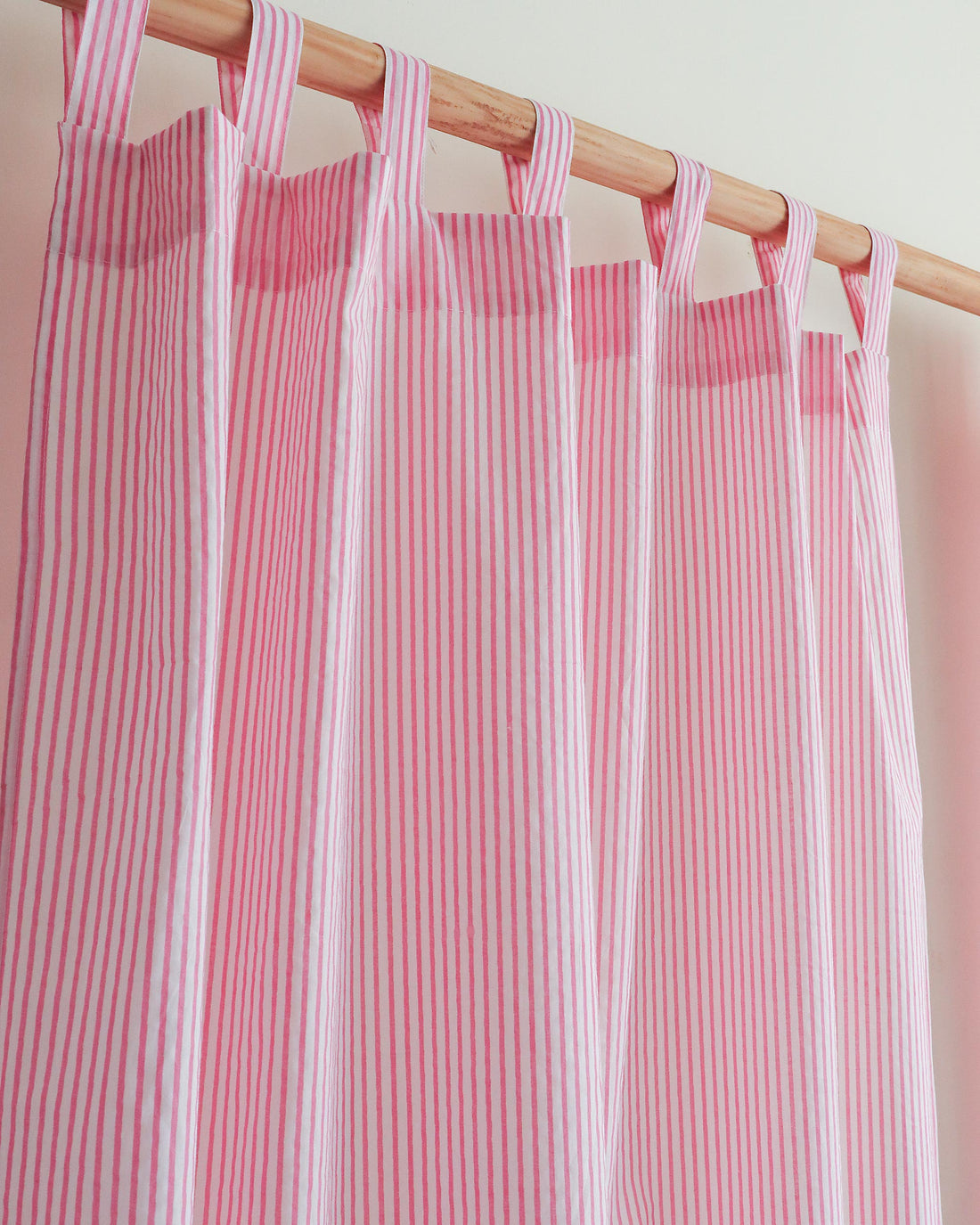 Striped Block Printed Cotton Curtains for Home Decor