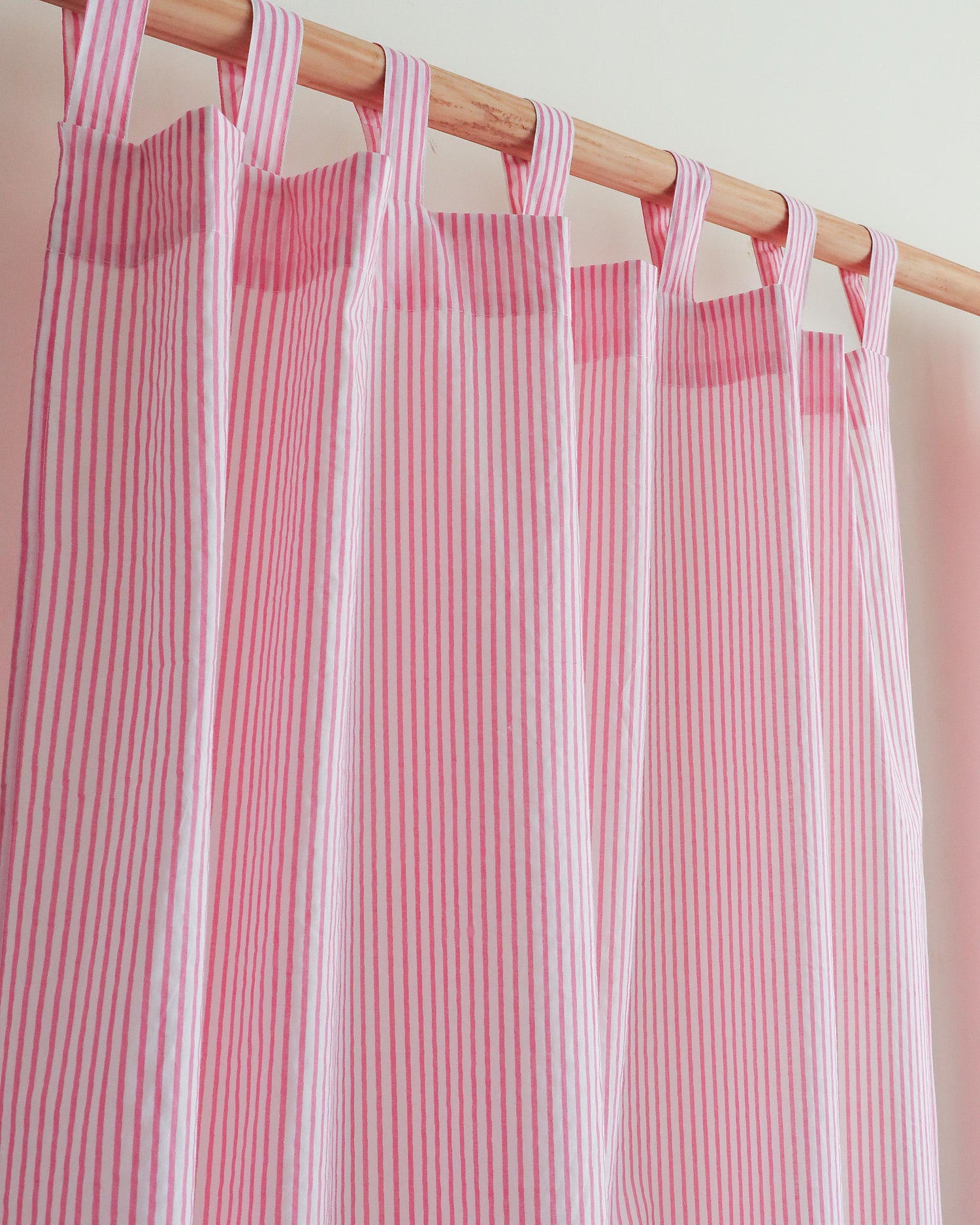 Striped Block Printed Cotton Curtains for Home Decor