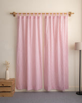 Striped Block Printed Cotton Curtains for Home Decor