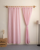 Striped Block Printed Cotton Curtains for Home Decor