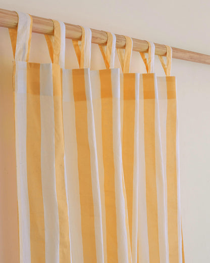 Striped Block Printed Cotton Door Curtains in India