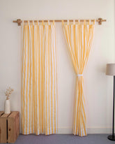 Striped Block Printed Cotton Door Curtains in India