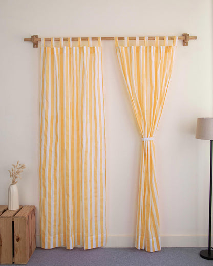 Striped Block Printed Cotton Door Curtains in India