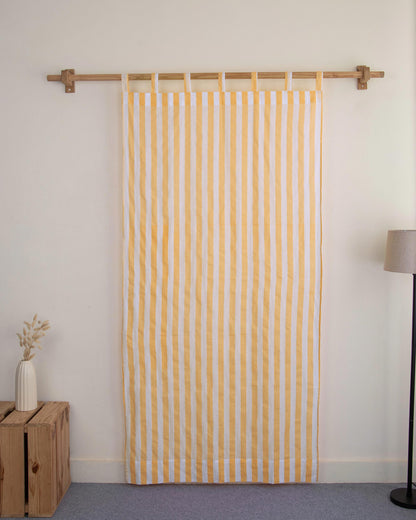 Striped Block Printed Cotton Door Curtains in India