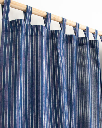 Striped Block Printed Pure Cotton Curtains for Home Decor