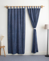 Striped Block Printed Pure Cotton Curtains for Home Decor