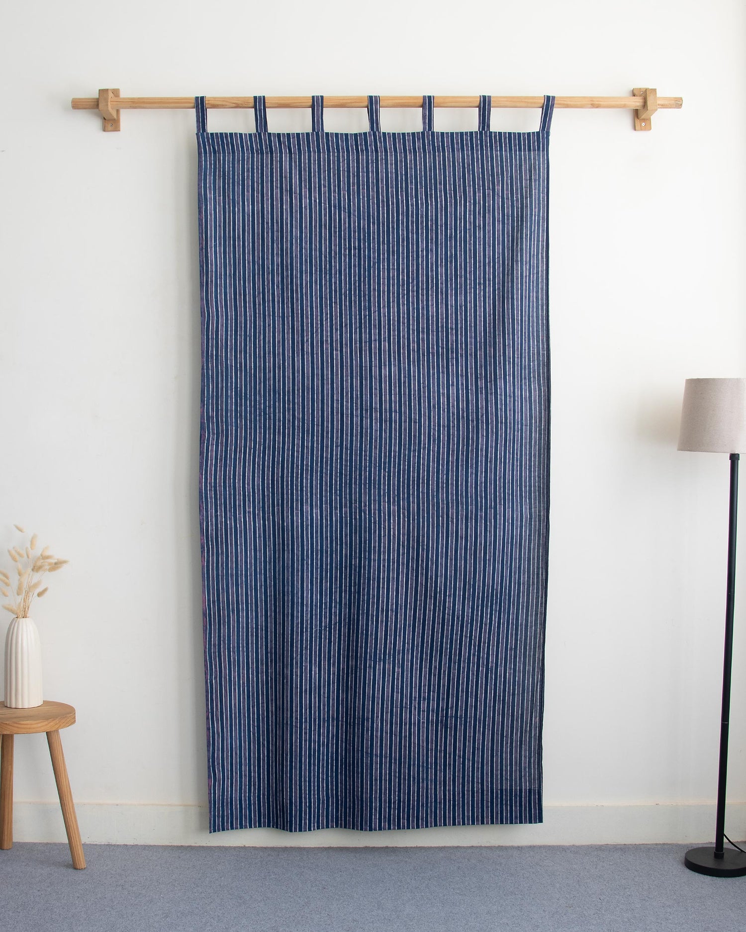 Striped Block Printed Pure Cotton Curtains for Home Decor