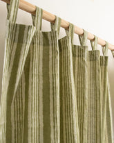 Striped Block Printed Short Window Curtains in India
