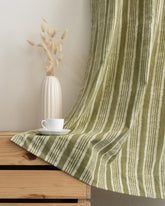 Striped Block Printed Short Window Curtains in India