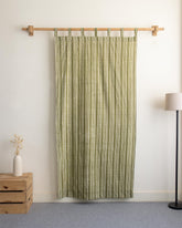 Striped Block Printed Short Window Curtains in India