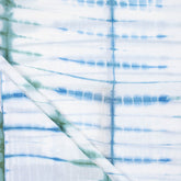 Striped Blue Cotton Tie Dye Shibori Fabric