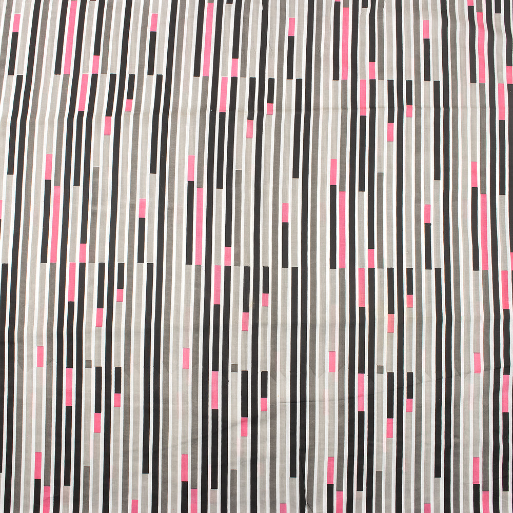 Striped Hand Block Print Fabric from India