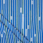 Striped Hand Blocked Jaipuri Print Blue Cotton Indian Fabric