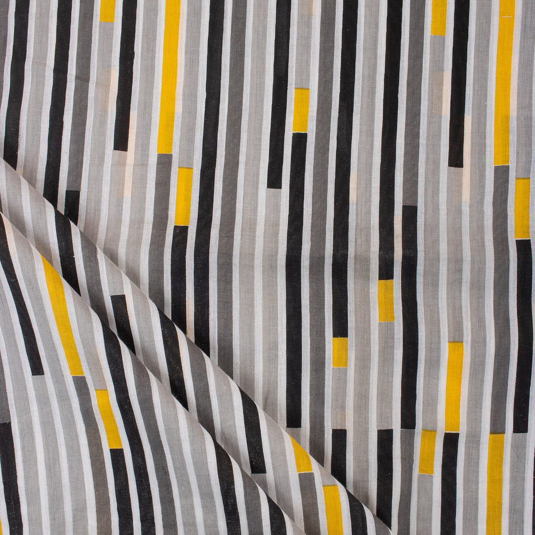 Striped Hand Printed Organic Cotton Fabric