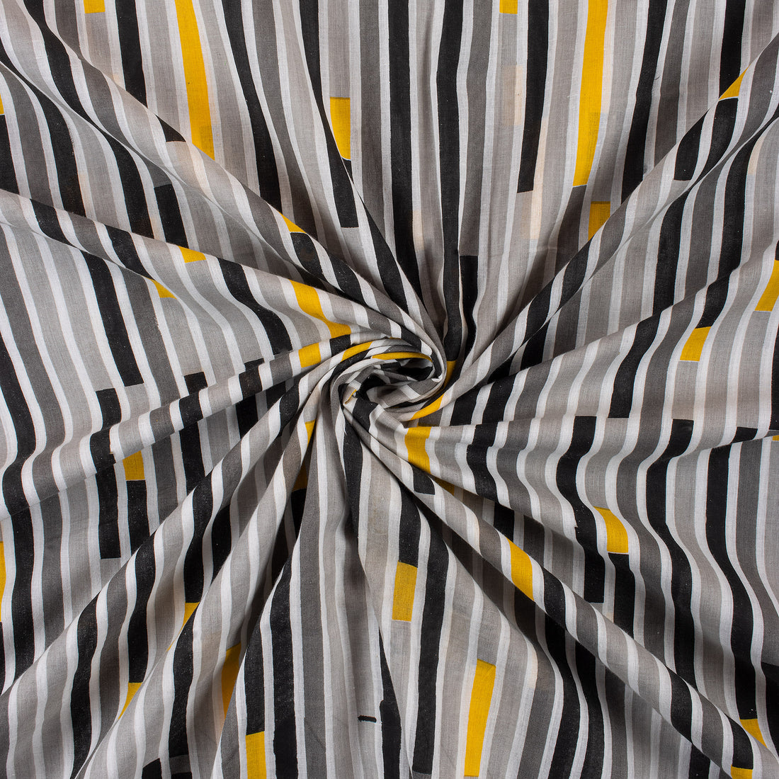 Striped Hand Printed Organic Cotton Fabric