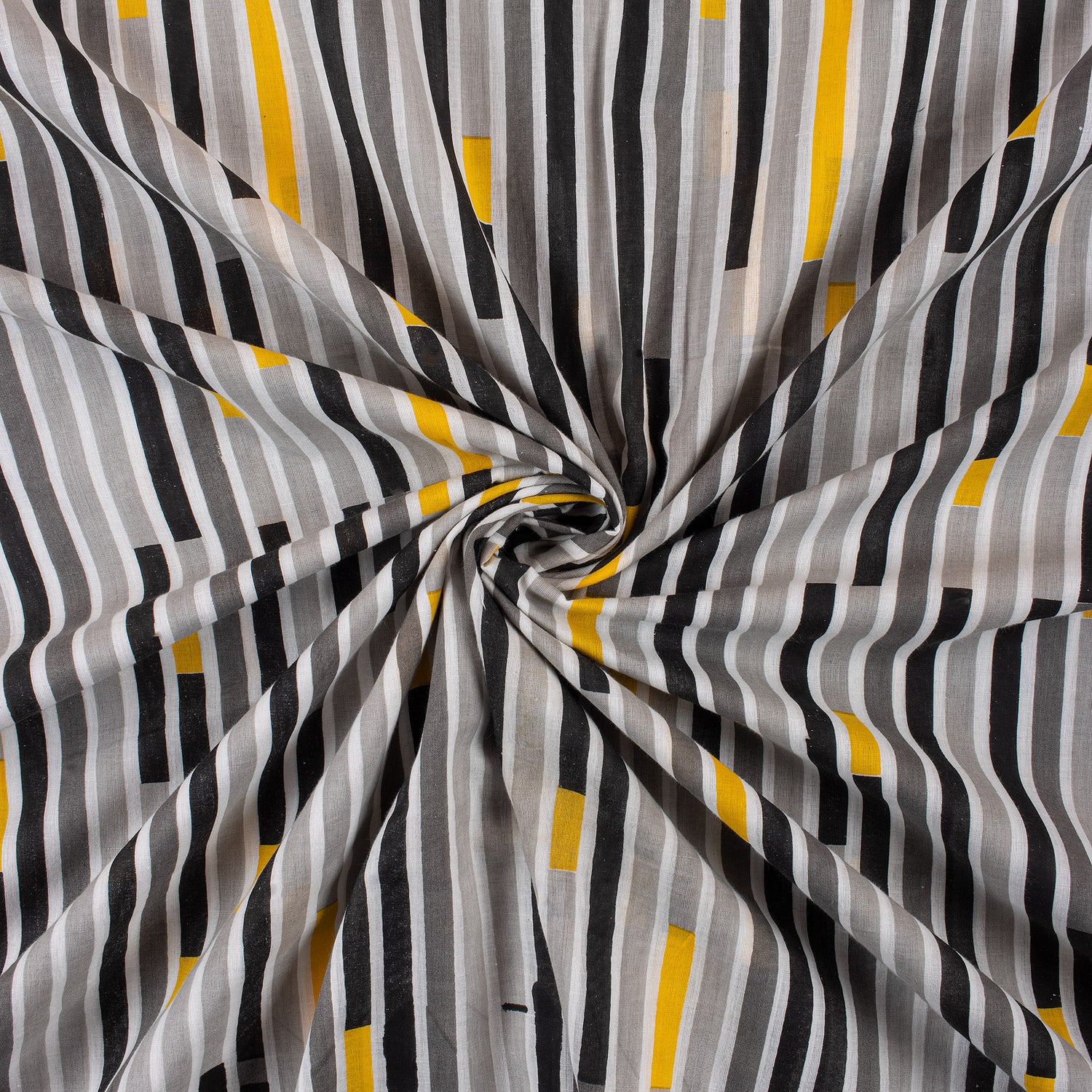 Striped Hand Printed Organic Cotton Fabric