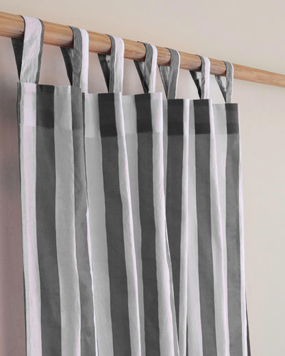 Striped Organic Cotton Block Print Curtains