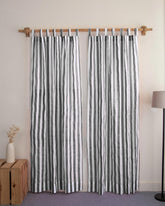 Striped Organic Cotton Block Print Curtains