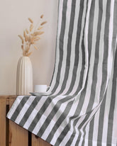 Striped Organic Cotton Block Print Curtains